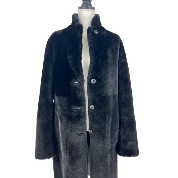 Joseph Britanny Reversible Leather & Fur Coat in Black Size 32, US 0 - Picture 10 of 15